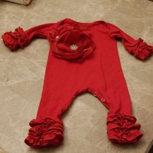 Girls Red Ruffle Outfit